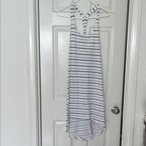 Heidi Klein White and Black Striped Maxi Dress